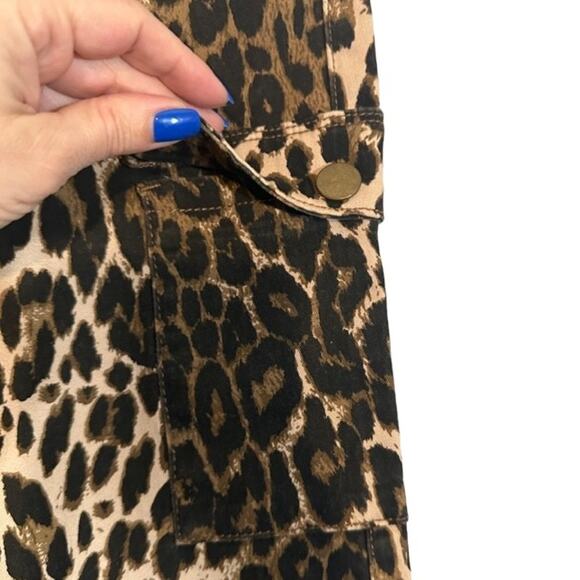Ashley Mason Tan & Black Leopard Animal Print Cargo Skinny Pants Women Sz 5/27 - Picture 8 of 13